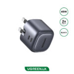 UGREEN 45W NexodeGaN Dual Type-C PD Fast Charging Adapter - CD294 - 90399 - 1 Year Warranty