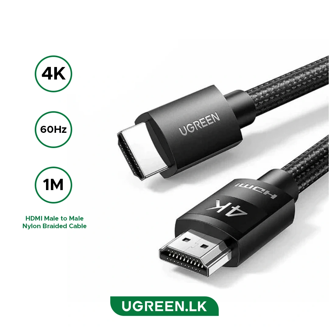 UGREEN 1 Meter 4K@60hz HDMI Male to Male Nylon Braided Cable - HD119 - 30999 - 1 Year Warranty UGREEN 1 Meter 4K@60hz HDMI Male to Male Nylon Braided Cable - HD119 - 30999 - 1 Year Warranty - Image 1