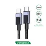 UGREEN 2 Meter 100W Type-C to Type-C PD Fast Charging Nylon Braided  Cable - L512 - 45064 - 1 Year Warranty