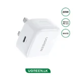 UGREEN 20W Type-C GaN Fast Charging Adapter UK (White)- CD137 - 60451 - 1 Year Warranty