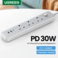 UGREEN 3-Outlet Surge Protector Master Switch Extension Code With 30W Type-C Port + Dual USB Ports - CD286 - 15461 - 1 Year Warranty - Image 4