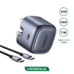 UGREEN 30W USB-C Nexode GaN PD Fast Charger UK (Space Gray) with Type-C to Type-C Cable - CD305 - 25114 - 1 Year Warranty