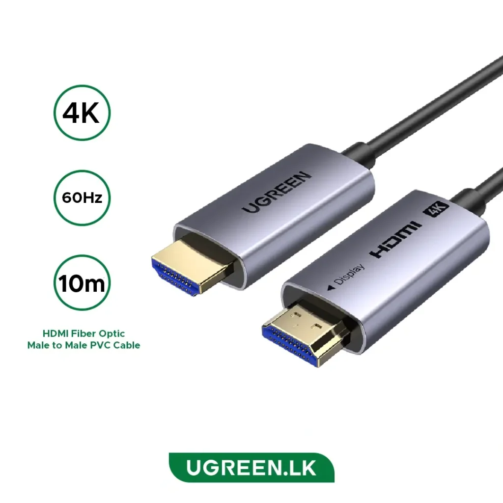 UGREEN HDMI fiber optic cable, male-to-male, 4K at 60Hz, 10m
