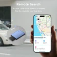 Remote Search: iPhone screen shows a map with a route to a lost item and an AirTag nearby.